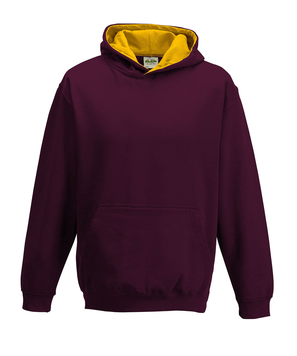 Burgundy Gold Kids varsity hoodie Sportologyonline