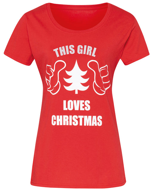 Women's "This girl loves Christmas" short sleeve tee