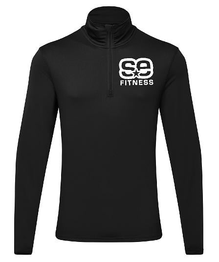 SE Fitness TriDri® recycled long sleeve brushed back ¼ zip top - Unifit